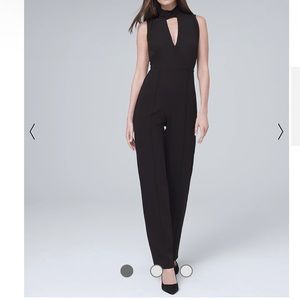 🆕 WHITE HOUSE BLACK MARKET Women’s Tie-Detail Jumpsuit Black Size 00